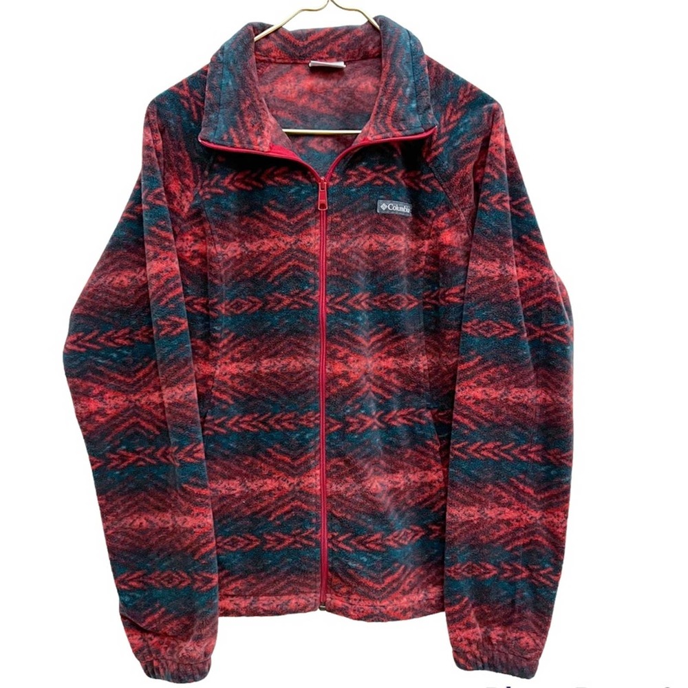 Columbia Aztec Patterned Full Zip Fleece Benton Springs Jacket Size XL